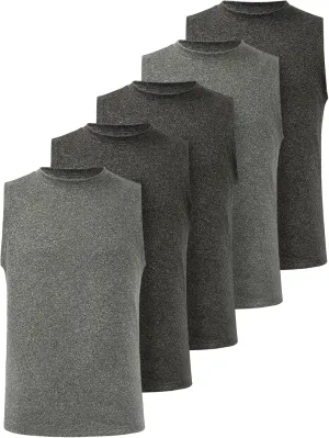 Femdouce 5 Pack Boys Workout Sleeveless Tank Tops Athletic Quick Dry Shirt Comfort Tagless Boy Tank Top Undershirts