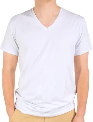 GOLBERG G Mens 3 Pack Short Sleeve V-Neck or Crew Neck Basic Undershirts - Ultra Soft Comfort - Black or White