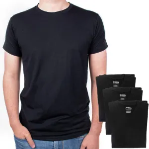 GOLBERG G Mens 3 Pack Short Sleeve V-Neck or Crew Neck Basic Undershirts - Ultra Soft Comfort - Black or White
