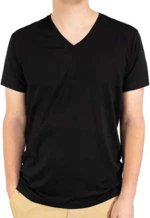 GOLBERG G Mens 3 Pack Short Sleeve V-Neck or Crew Neck Basic Undershirts - Ultra Soft Comfort - Black or White