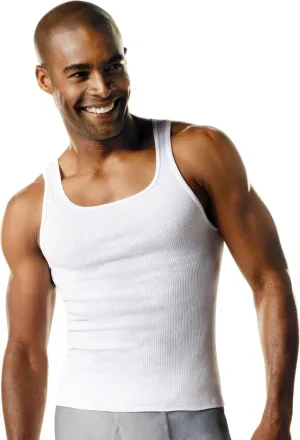 Hanes Men's Tall TAGLESS ComfortSoft Tank Undershirt 3-Pack_White_2X Tall