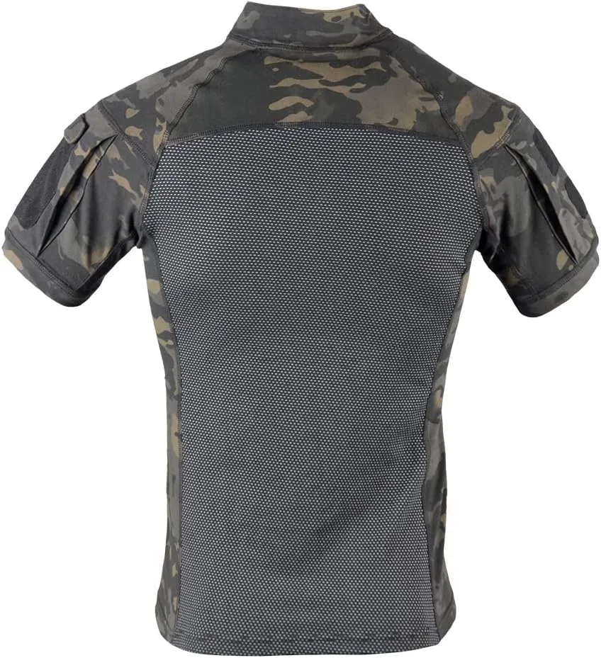 HARGLESMAN Tactical Shirt Airsoft Combat Military BDU Cargo Summer Short Sleeve 1/4 Zip Tops Work Shirts