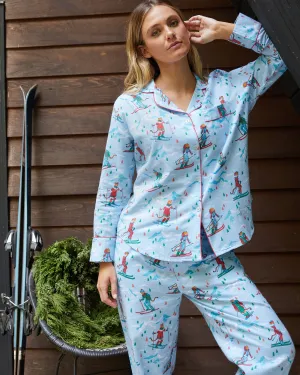 Hit the Slopes - Lightweight Flannel Long Sleep Set - Frosted Lake