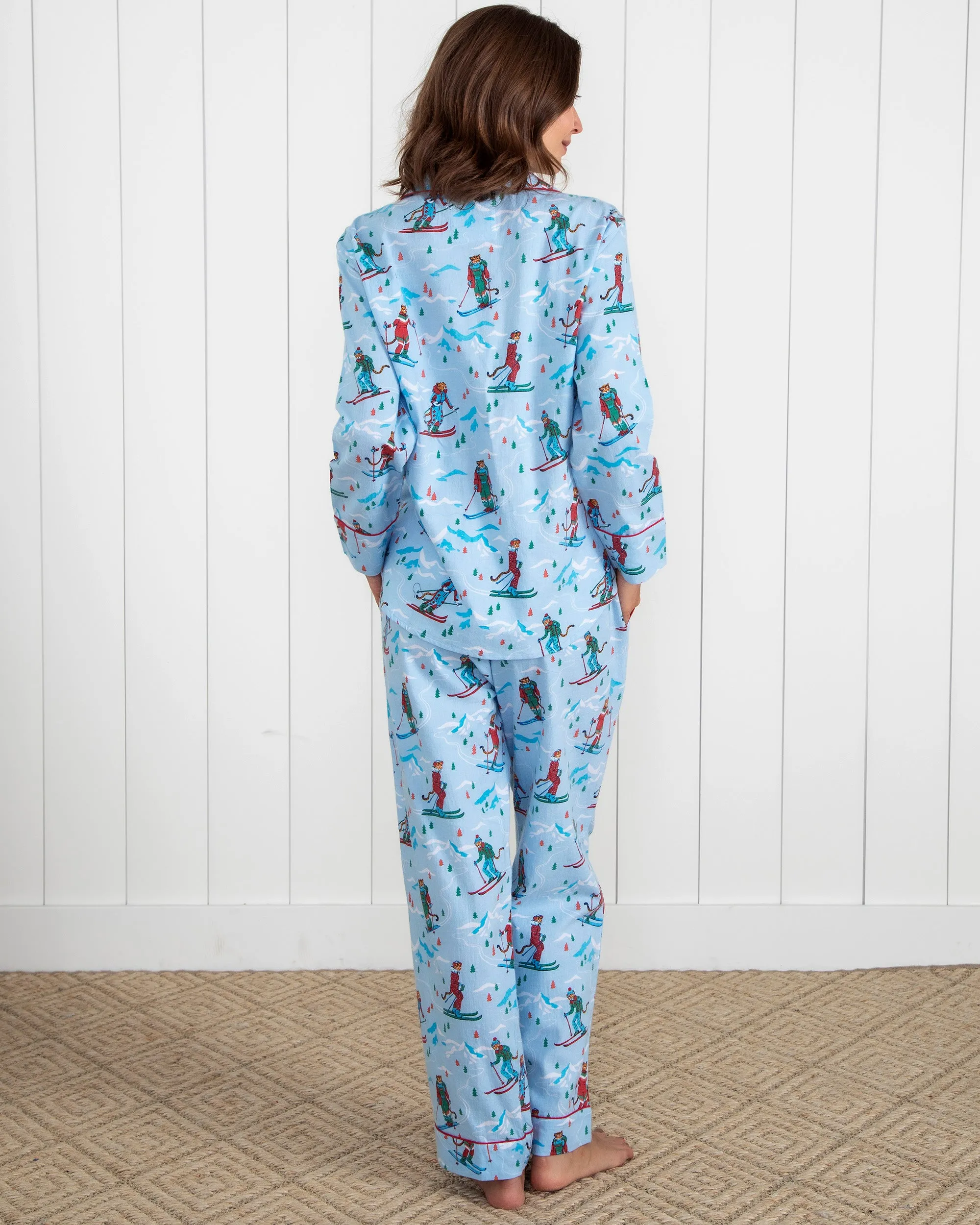 Hit the Slopes - Lightweight Flannel Long Sleep Set - Frosted Lake