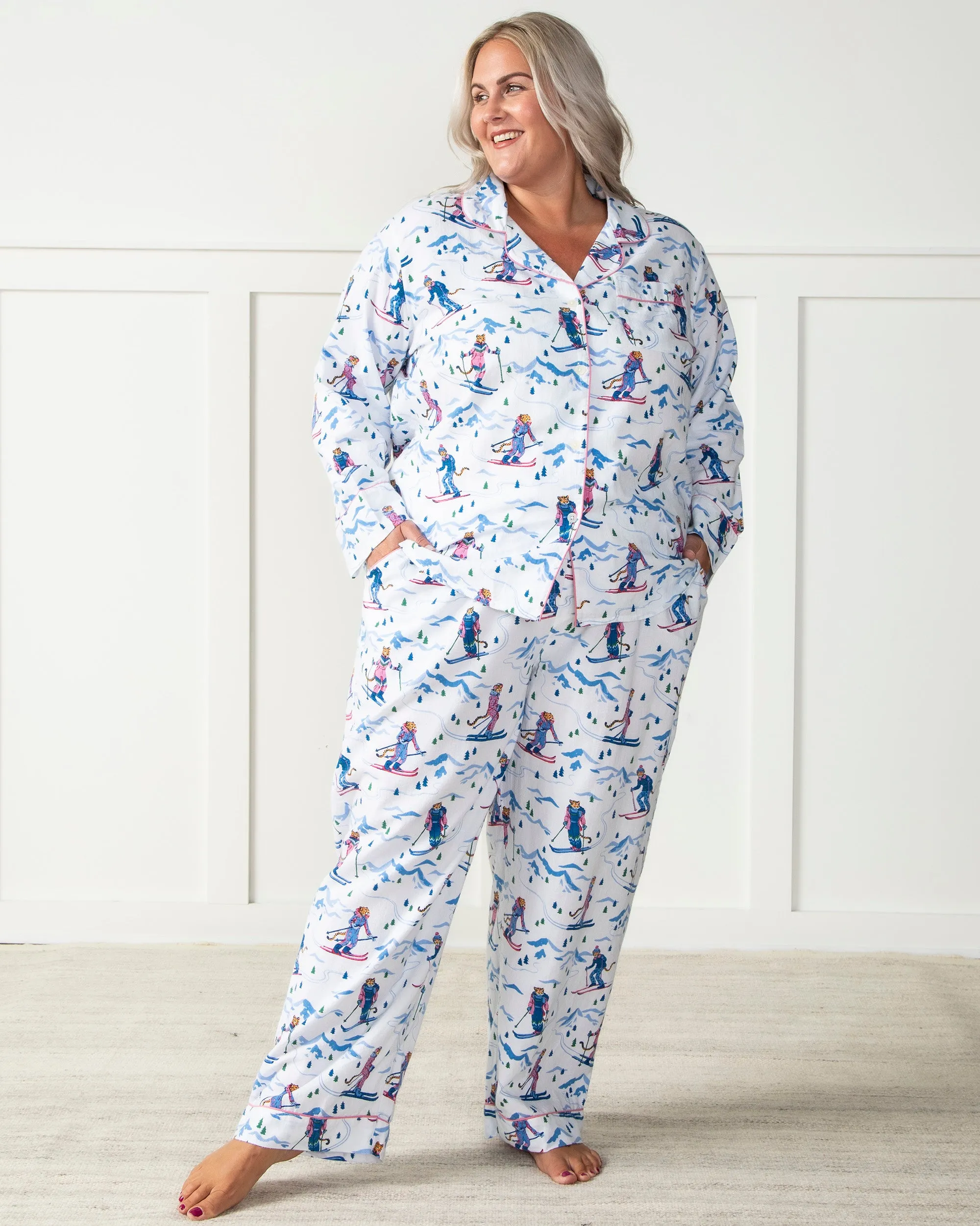 Hit the Slopes - Lightweight Flannel Long Sleep Set - Icicle