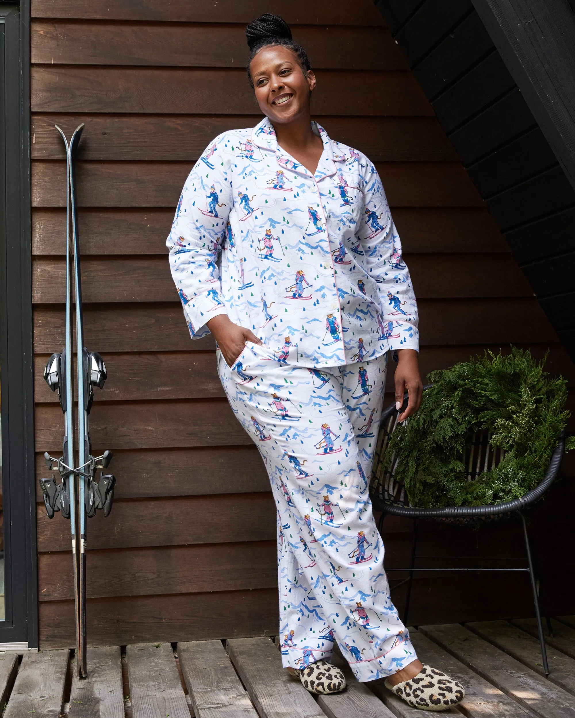 Hit the Slopes - Lightweight Flannel Long Sleep Set - Icicle