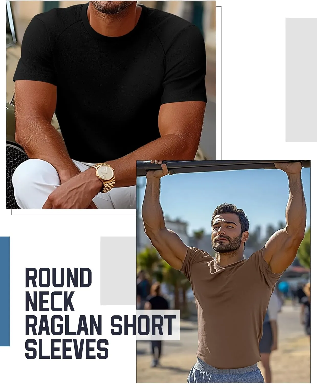 Huukeay 3 Pack Men's Big & Tall Short Sleeve Shirts, Cotton Plus Size Crew Neck Tees Basic Moisture Wicking Summer Solid Tops