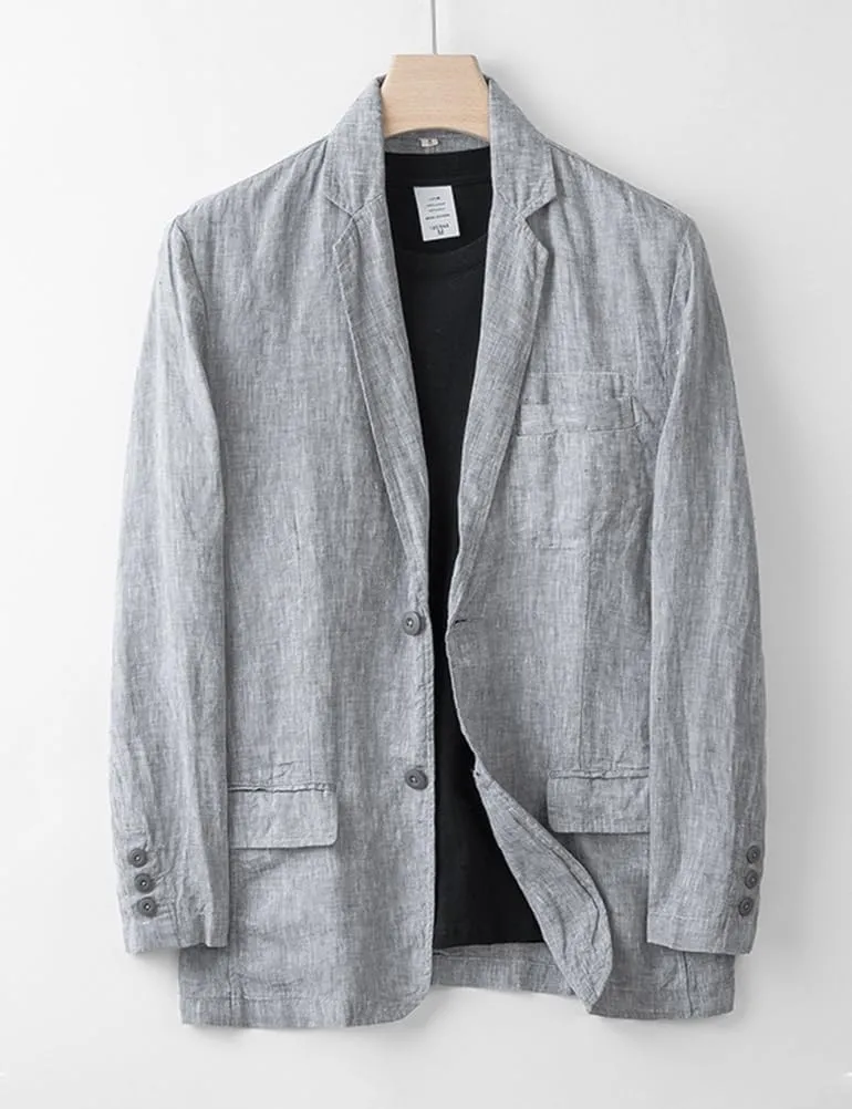 IDEALSANXUN Mens 100% Linen Blazer Casual Suit Jackets Spring Summer Lightweight Sports Coat Tops