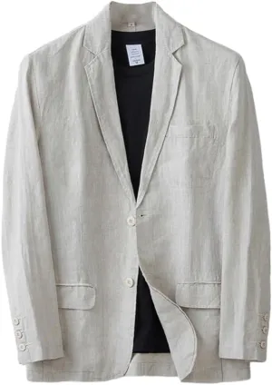 IDEALSANXUN Mens 100% Linen Blazer Casual Suit Jackets Spring Summer Lightweight Sports Coat Tops