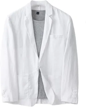 IDEALSANXUN Mens Linen Blazer Casual One Button Lightweight Suit Jackets Sports Coat