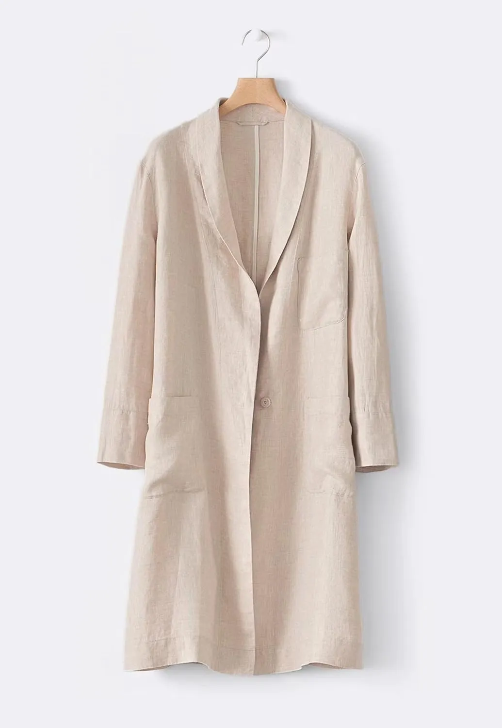 IDEALSANXUN Womens Long Cotton Linen Blazer Casual Lightweight Spring Jackets