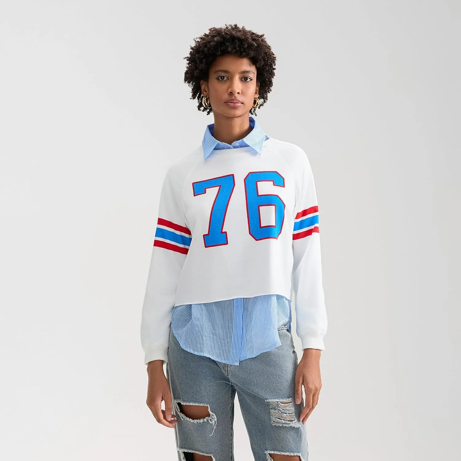 KOSUSANILL Oversized Sweatshirt for Women Y2K Graphic Crewneck Pullover Sweater Loose Fit Long Sleeve T-Shirt Top Fall