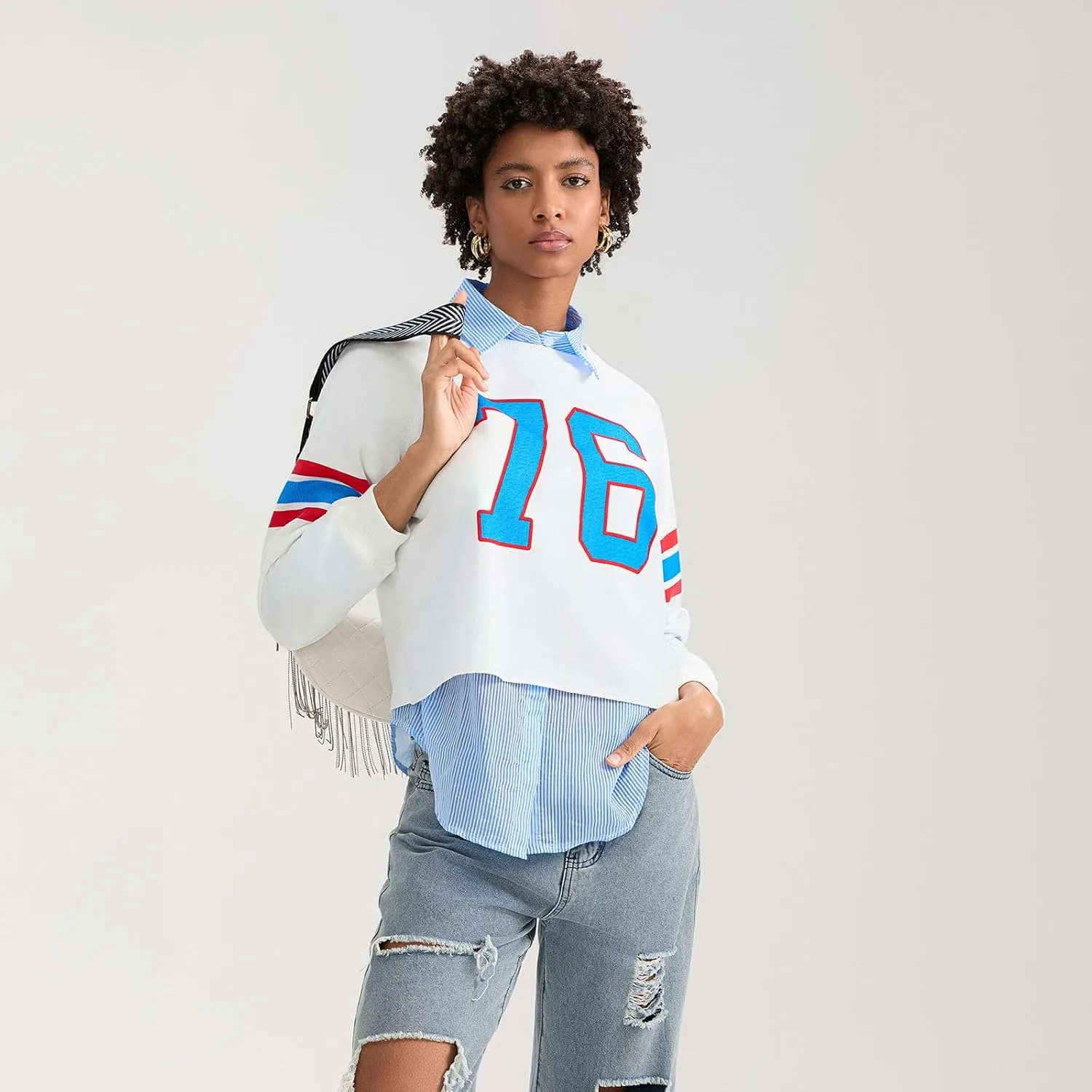 KOSUSANILL Oversized Sweatshirt for Women Y2K Graphic Crewneck Pullover Sweater Loose Fit Long Sleeve T-Shirt Top Fall