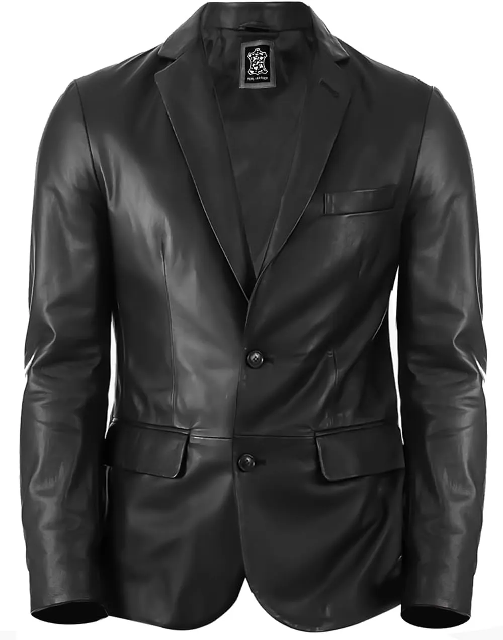 Lambskin Mens Leather Blazer 2 Button Sport Coat- Real Lambskin Leather Blazers for Men Premium Leather Coat