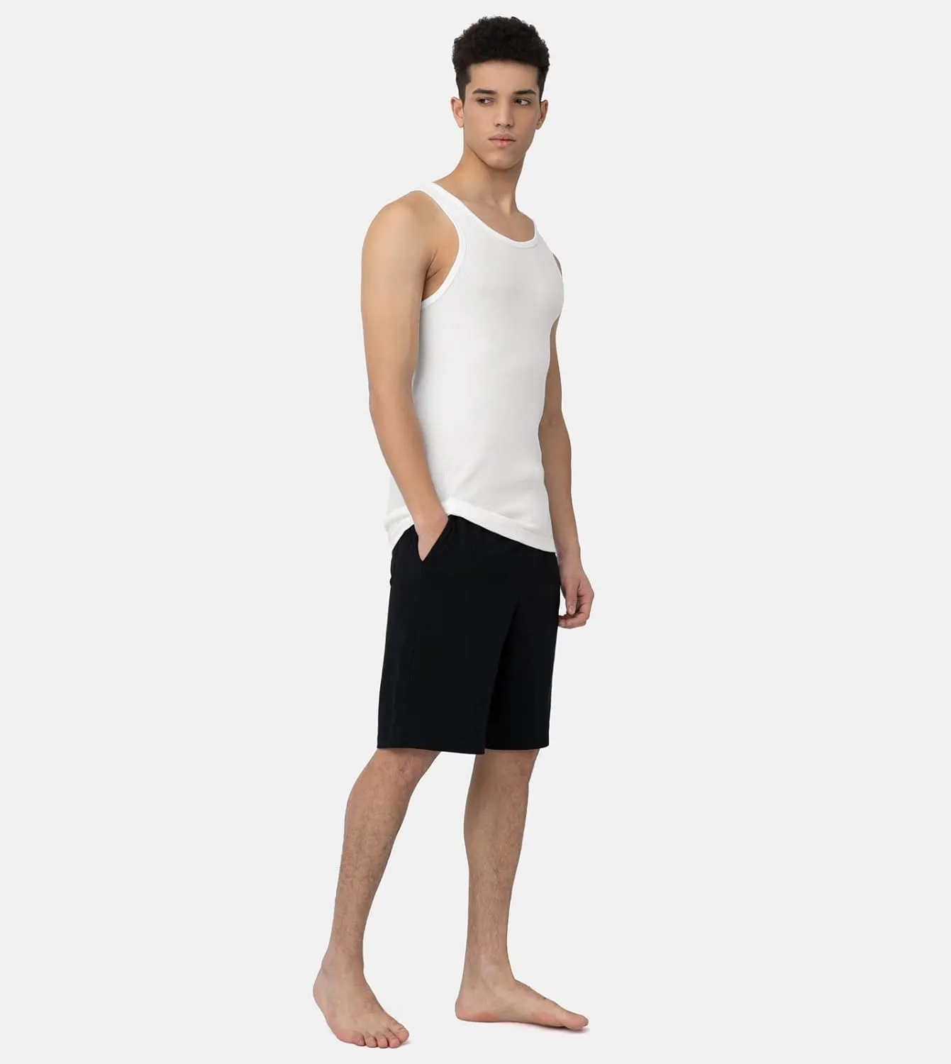 LAPASA Men's 100% Cotton Ribbed Tank Tops Ultra Soft Sleeveless Crewneck A-Shirts Basic Solid Undershirts Vests 4 Pack M35