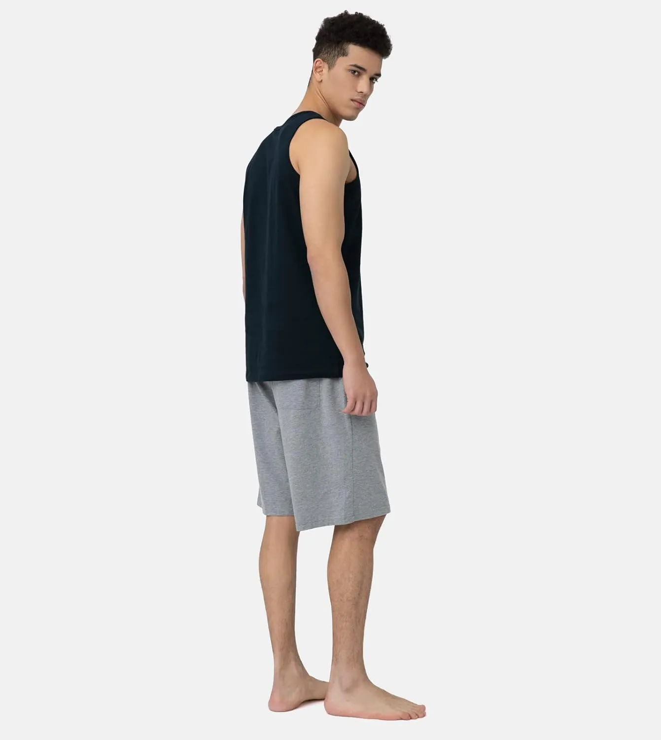 LAPASA Men's 100% Cotton Tank Top Ultra Soft Sleeveless Crewneck Breathable A-Shirts Basic Solid Undershirts Vest 4 Pack M36