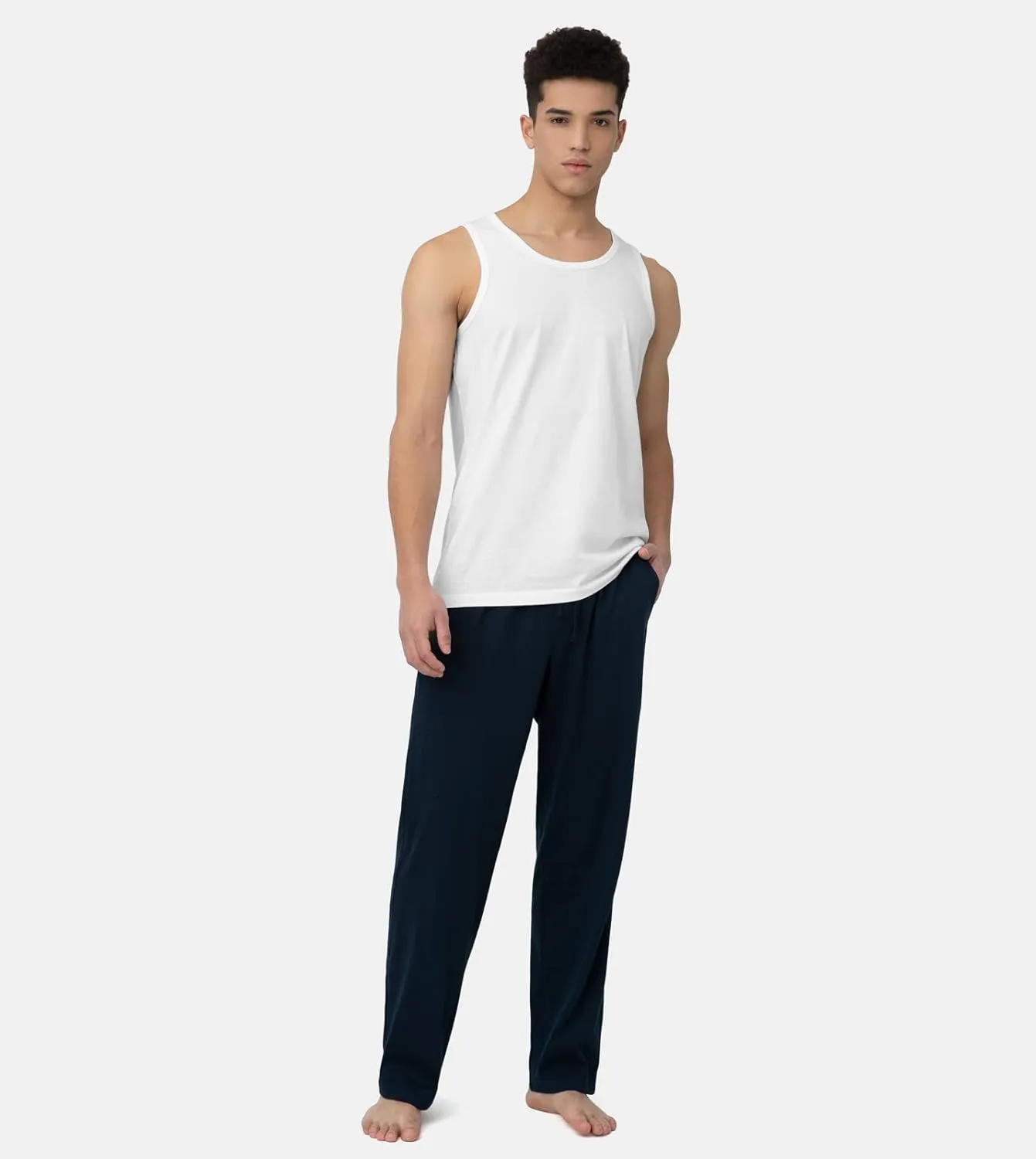LAPASA Men's 100% Cotton Tank Top Ultra Soft Sleeveless Crewneck Breathable A-Shirts Basic Solid Undershirts Vest 4 Pack M36