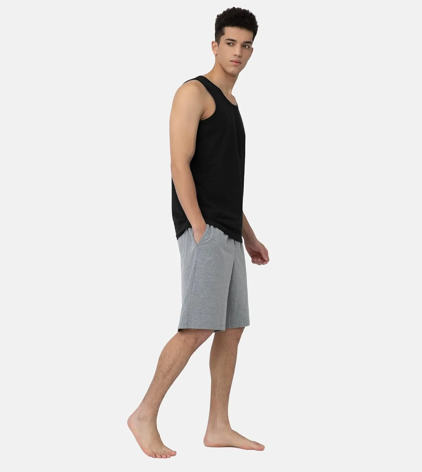 LAPASA Men's 100% Cotton Tank Top Ultra Soft Sleeveless Crewneck Breathable A-Shirts Basic Solid Undershirts Vest 4 Pack M36