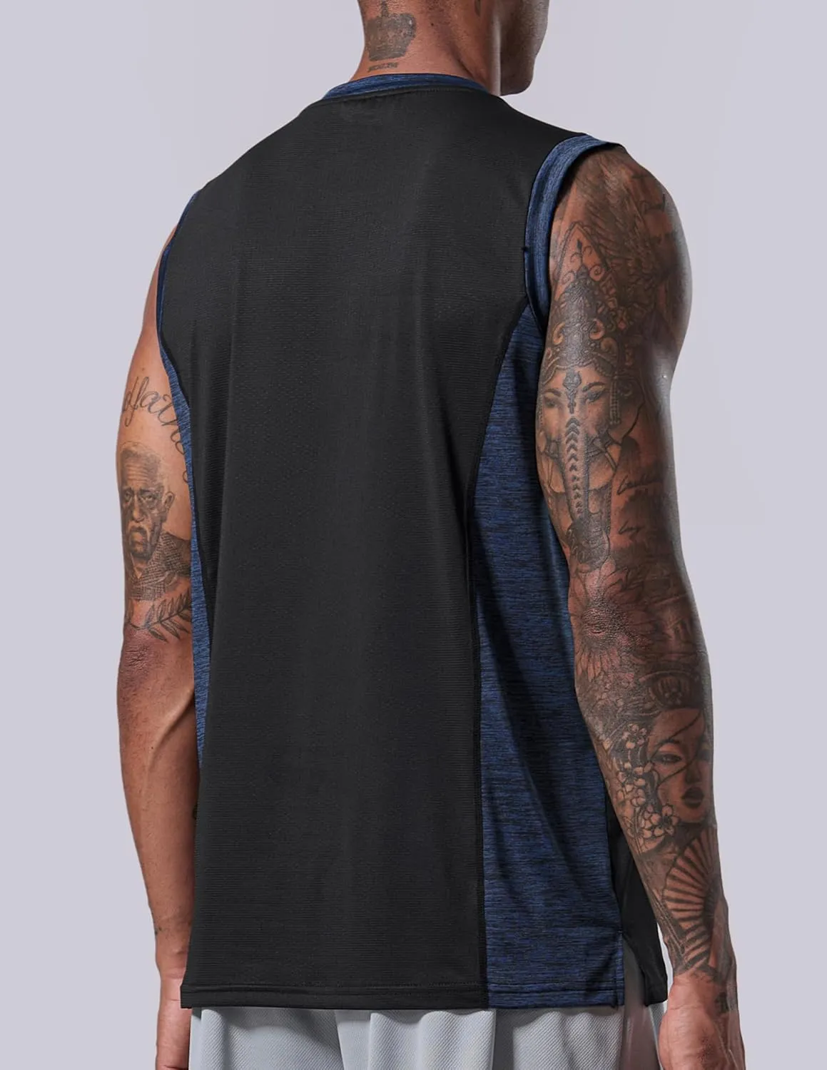 Liberty Imports Pack of 5 Men's Stretch Cool Dry Muscle Tank Tops Athletic Crewneck Sleeveless Workout Shirts