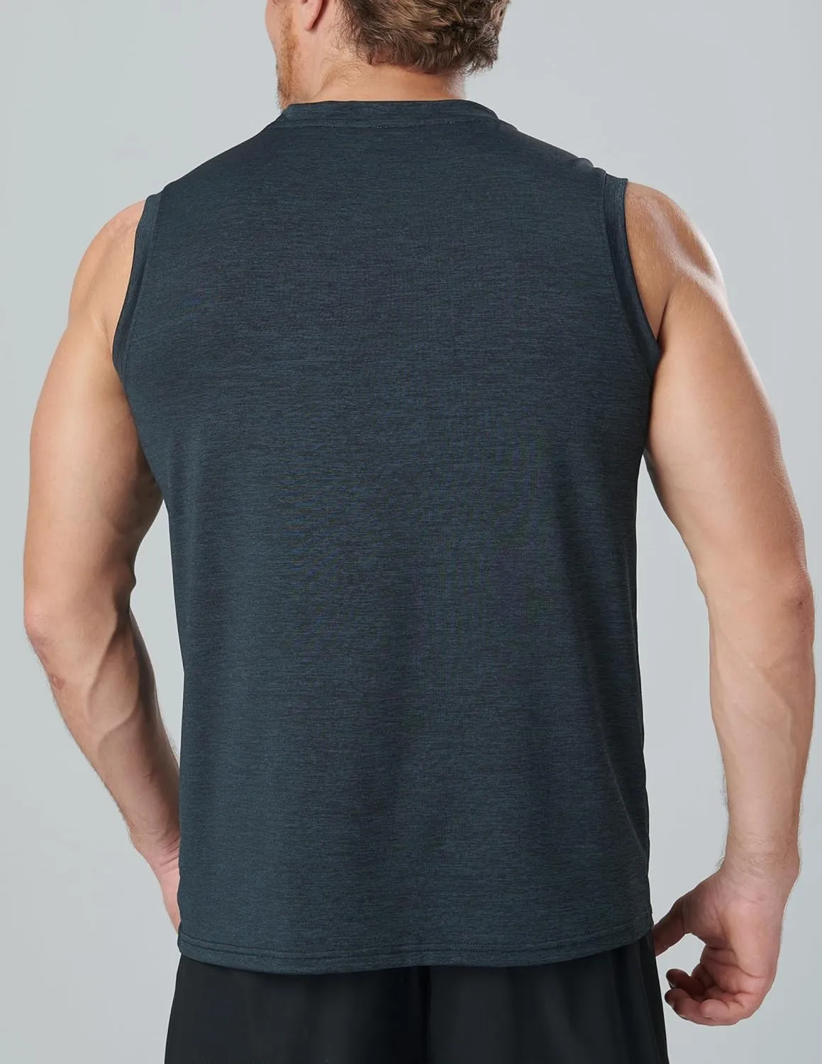 Liberty Imports Pack of 5 Men's Stretch Cool Dry Muscle Tank Tops Athletic Crewneck Sleeveless Workout Shirts