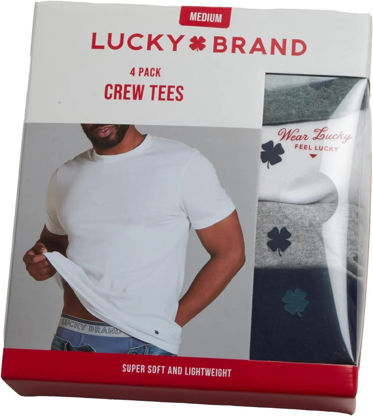 Lucky Brand Men's Undershirt - 4 Pack Basic Short Sleeve Men's T-Shirts - Soft Crewneck and V-Neck Undershirts for Men (S-XL)