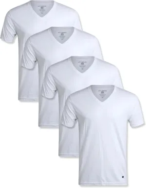 Lucky Brand Men's Undershirt - 4 Pack Basic Short Sleeve Men's T-Shirts - Soft Crewneck and V-Neck Undershirts for Men (S-XL)