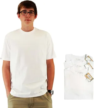 Maks Men's 100% Cotton 3 Pack Pre-Washed Ultra Soft Multipack Crew Neck Premium T-Shirts Undershirts