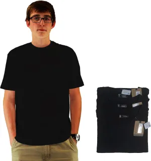 Maks Men's 100% Cotton 3 Pack Pre-Washed Ultra Soft Multipack Crew Neck Premium T-Shirts Undershirts