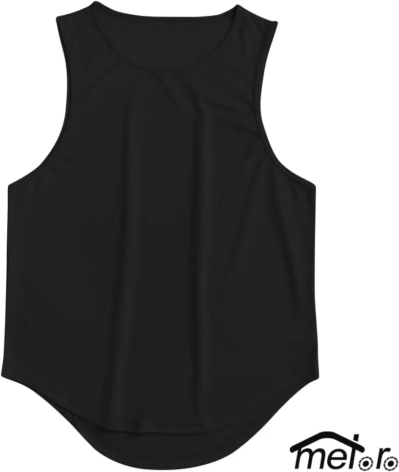 meioro Men's Workout Tank Top 3 Pack Gym Bodybuilding T Shirt Fitness Sleeveless Muscle Tee Shirts Mesh Dry Fit