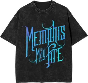 Memphis Music May Band Fire Vintage Oversized T Shirt Summer O-Neck Short Sleeves Shirts for Mens Womens