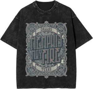 Memphis Music May Band Fire Vintage Oversized T Shirt Summer O-Neck Short Sleeves Shirts for Mens Womens