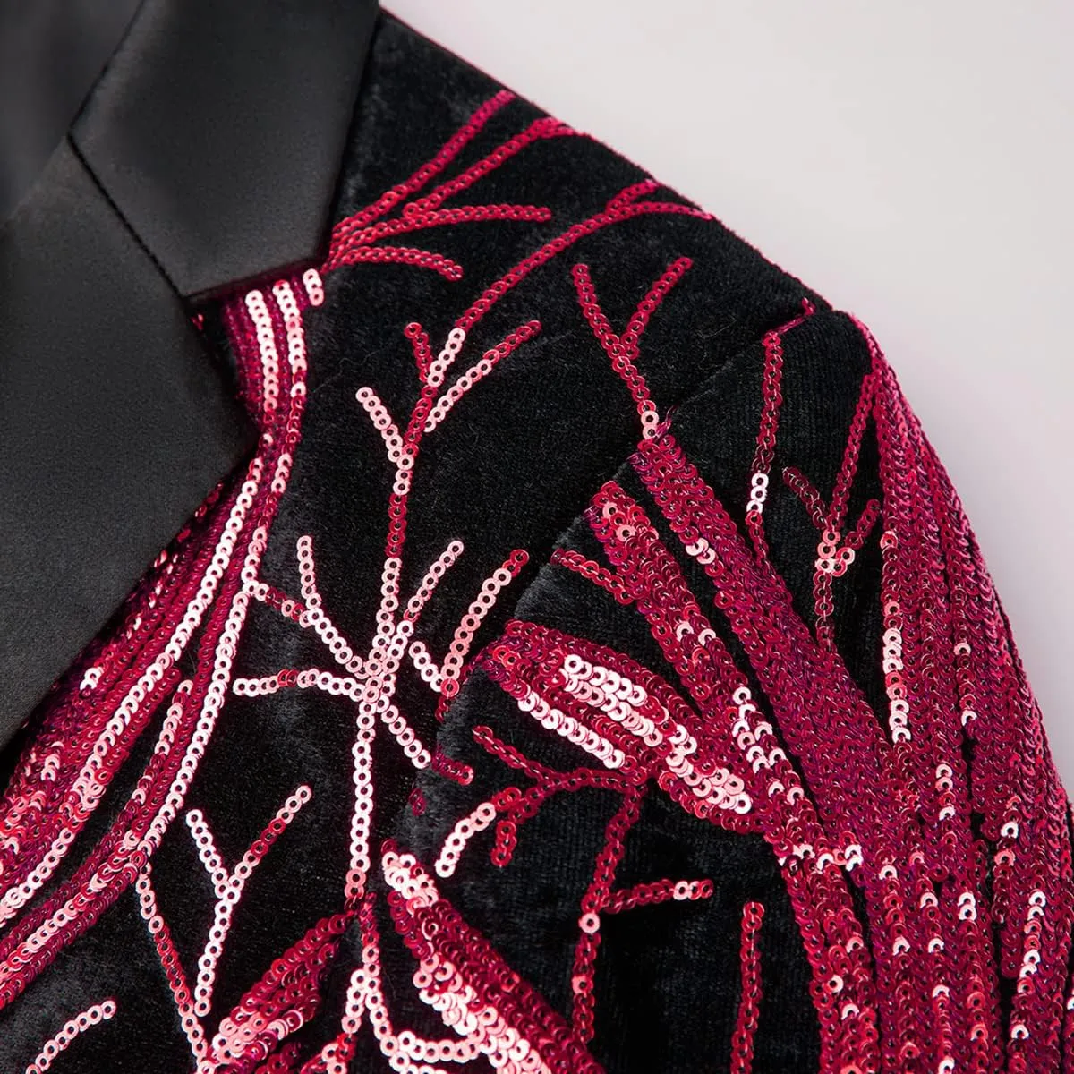 Men Black Sequin Shiny Prom Suit Jacket One Button Slim Fit Sport Coats and Blazers Tuxedo for Wedding Banquet