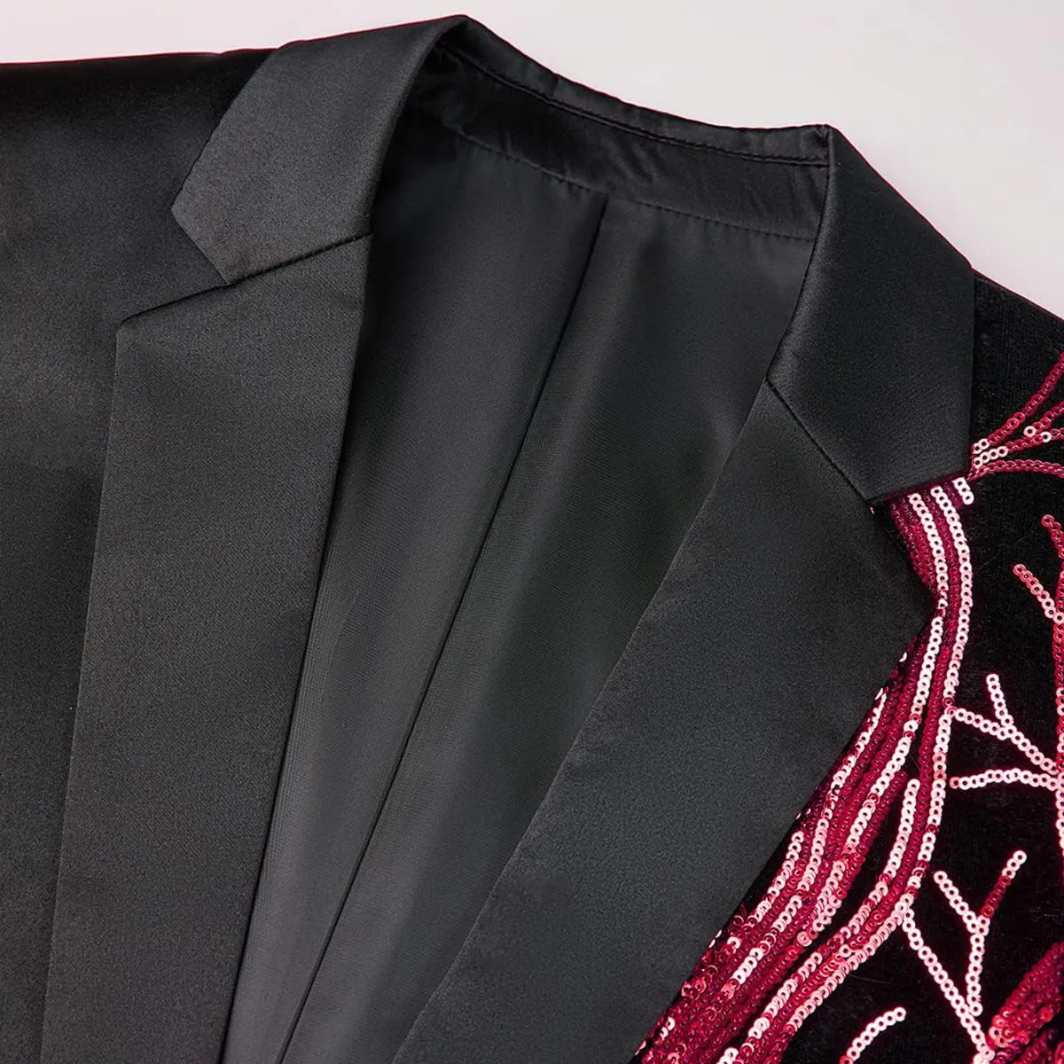 Men Black Sequin Shiny Prom Suit Jacket One Button Slim Fit Sport Coats and Blazers Tuxedo for Wedding Banquet