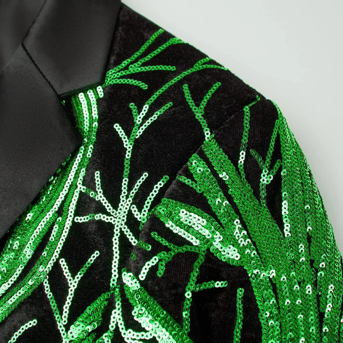 Men Black Sequin Shiny Prom Suit Jacket One Button Slim Fit Sport Coats and Blazers Tuxedo for Wedding Banquet
