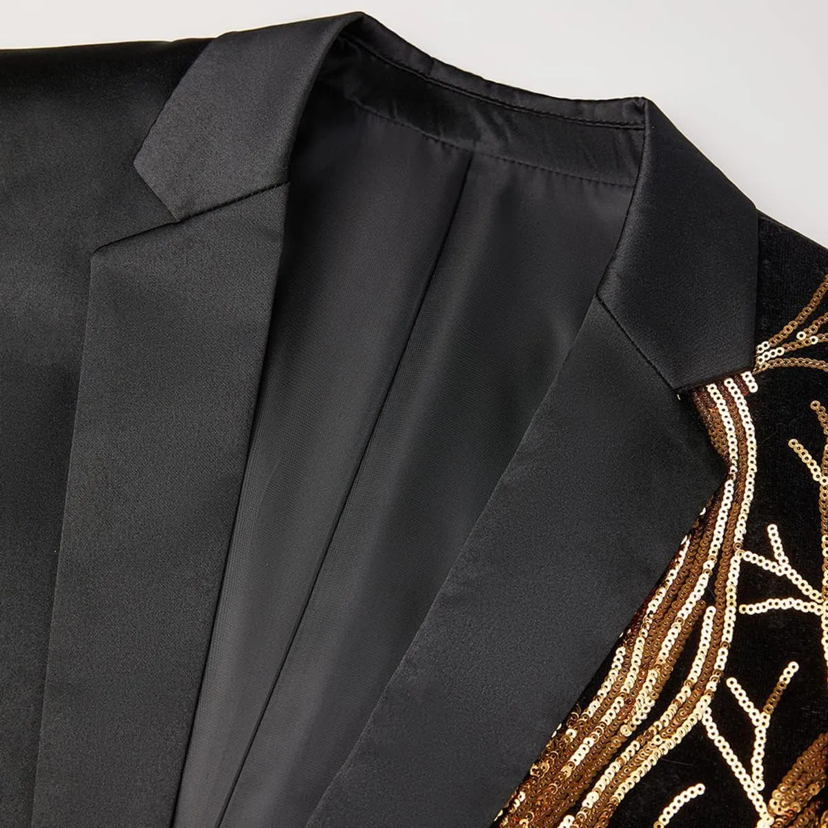 Men Black Sequin Shiny Prom Suit Jacket One Button Slim Fit Sport Coats and Blazers Tuxedo for Wedding Banquet