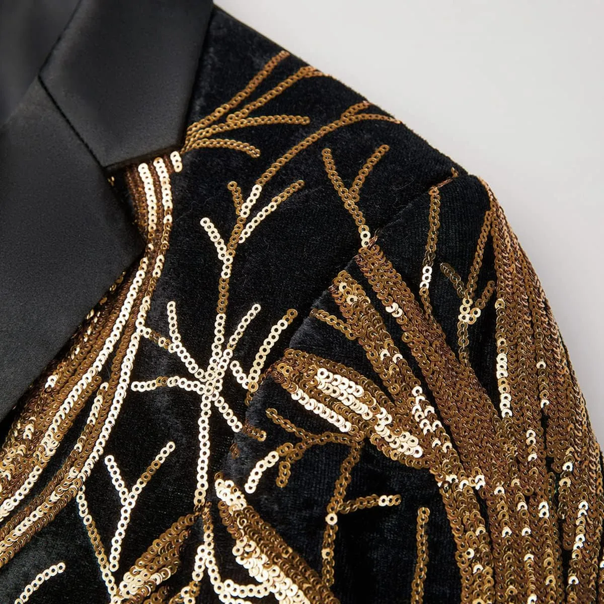 Men Black Sequin Shiny Prom Suit Jacket One Button Slim Fit Sport Coats and Blazers Tuxedo for Wedding Banquet