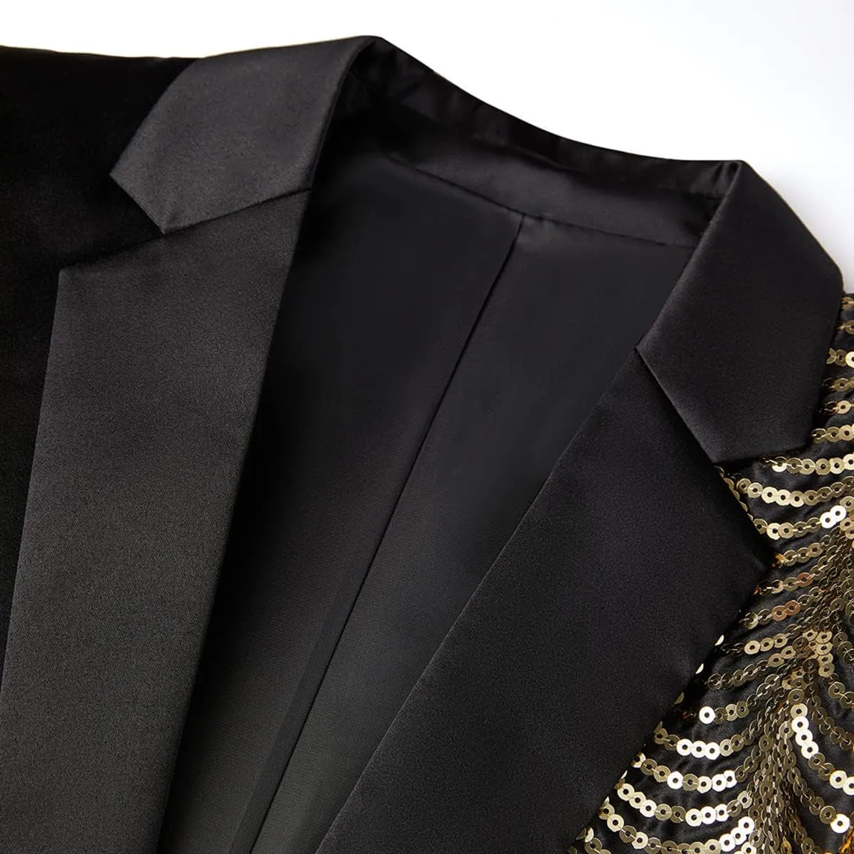 Men Black Sequin Shiny Prom Suit Jacket One Button Slim Fit Sport Coats and Blazers Tuxedo for Wedding Banquet