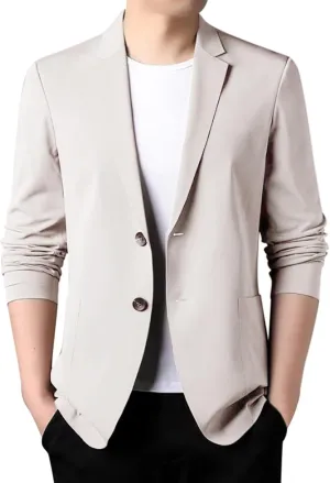 Men's Blazer One Button Casual Solid Color Blazers Slim Fit Lightweight Dress Business Sport Coats Suit Jacket
