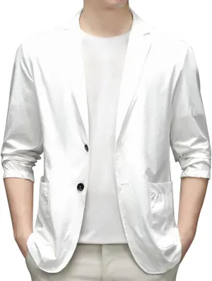 Men's Casual Blazer One Button Sport Coat Slim Fit Lightweight Suit Blazer Jacket