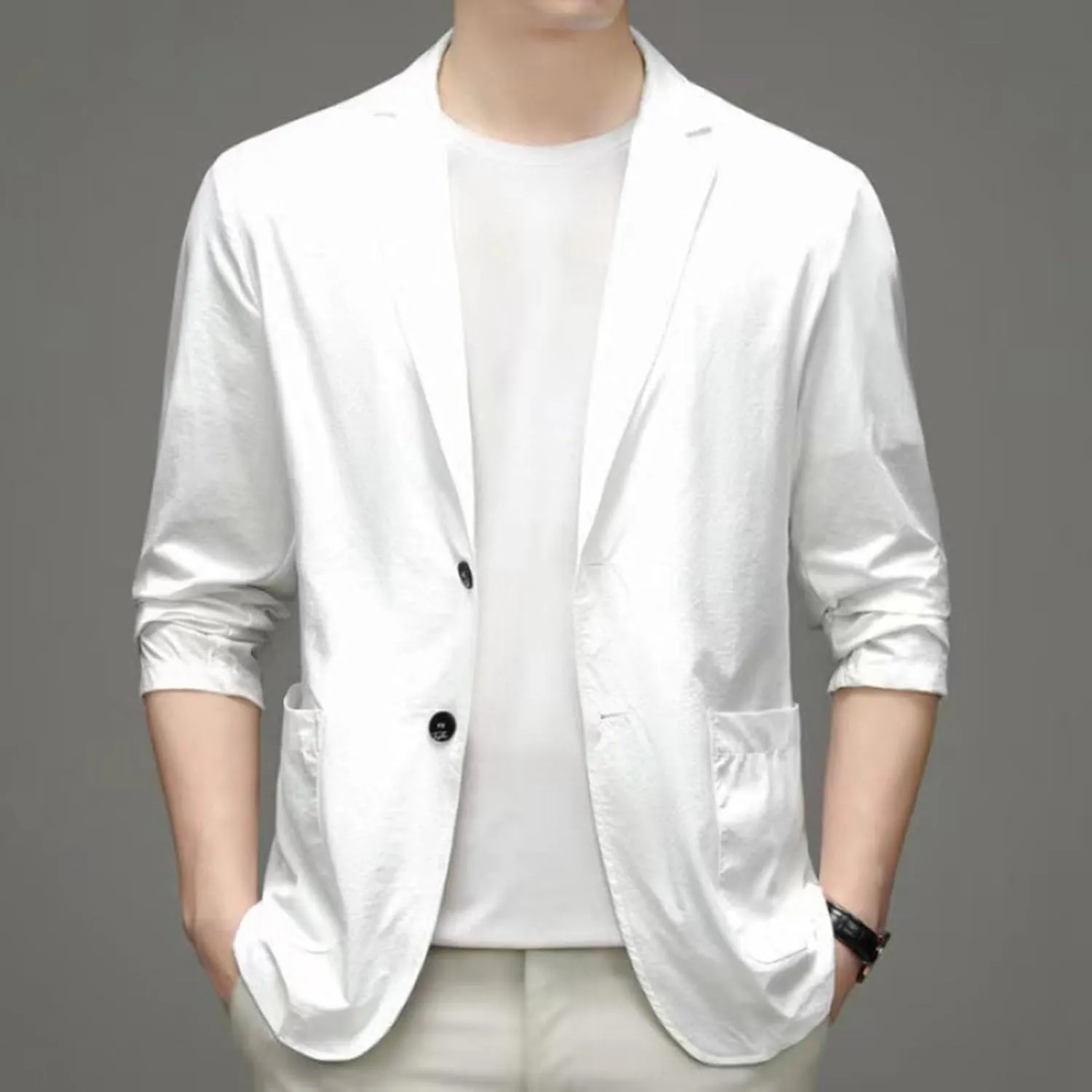 Men's Casual Blazer One Button Sport Coat Slim Fit Lightweight Suit Blazer Jacket