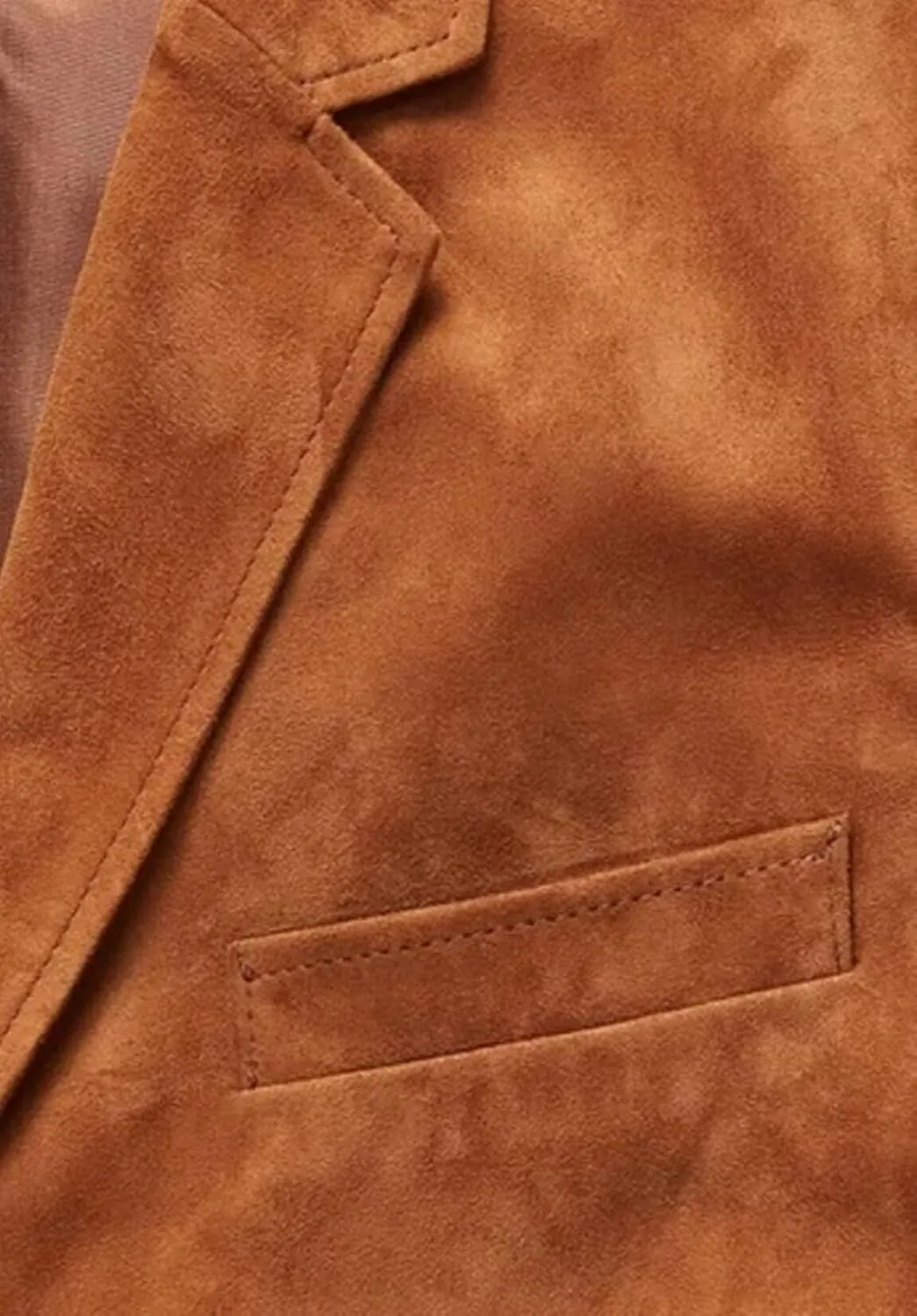 Men's Casual Two-Button Suede Jacket V-Neck Casual Sports Coats & Blazers