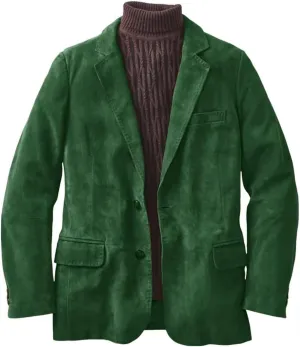 Men's Casual Two-Button Suede Jacket V-Neck Casual Sports Coats & Blazers