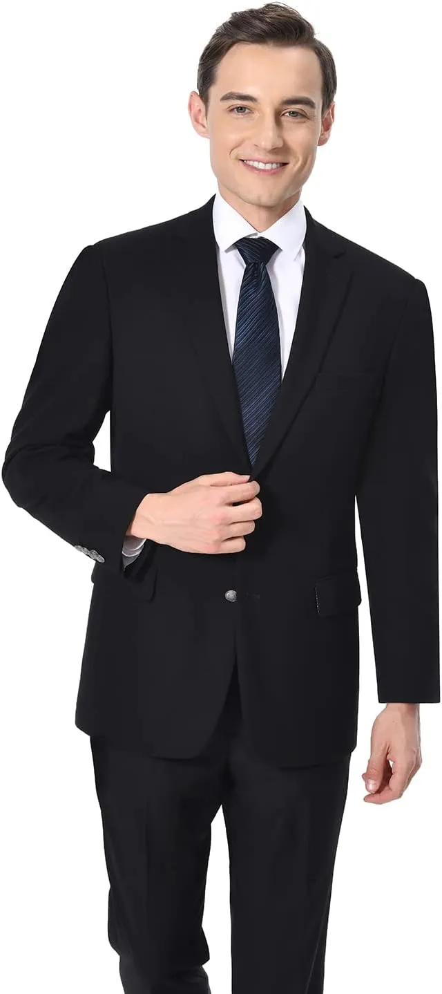 Men's Elegant Classic Fit Blazer Stretch Sport Coat Two Button Suit Jacket Regular & Big and Tall Sizes