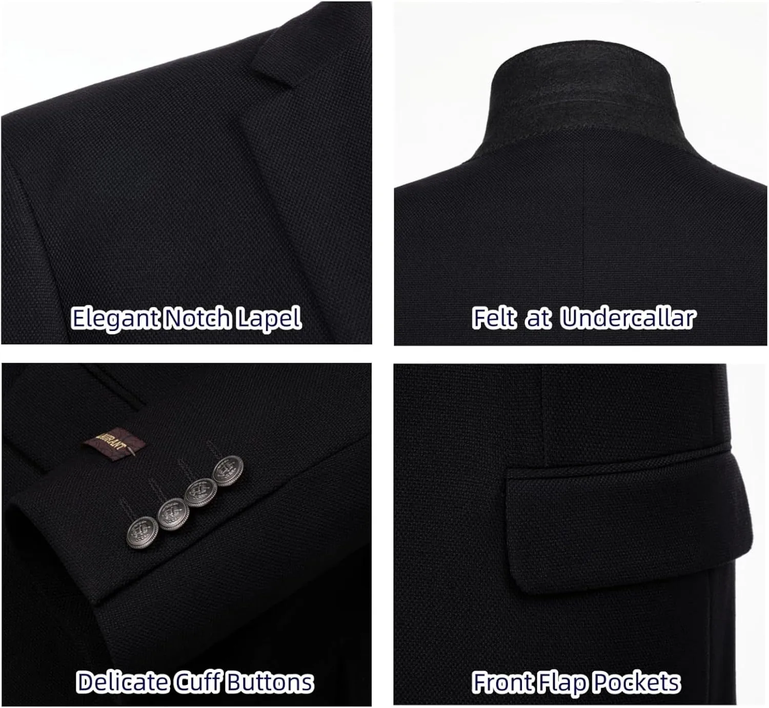 Men's Elegant Classic Fit Blazer Stretch Sport Coat Two Button Suit Jacket Regular & Big and Tall Sizes