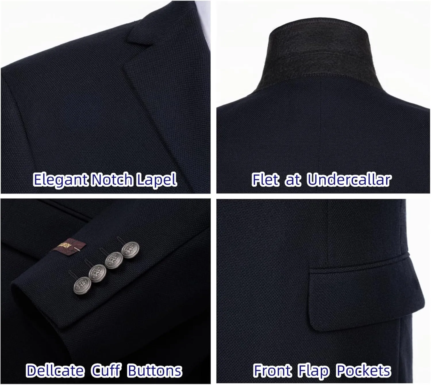 Men's Elegant Classic Fit Blazer Stretch Sport Coat Two Button Suit Jacket Regular & Big and Tall Sizes