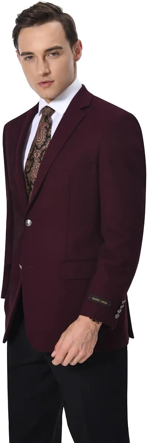 Men's Elegant Classic Fit Blazer Stretch Sport Coat Two Button Suit Jacket Regular & Big and Tall Sizes