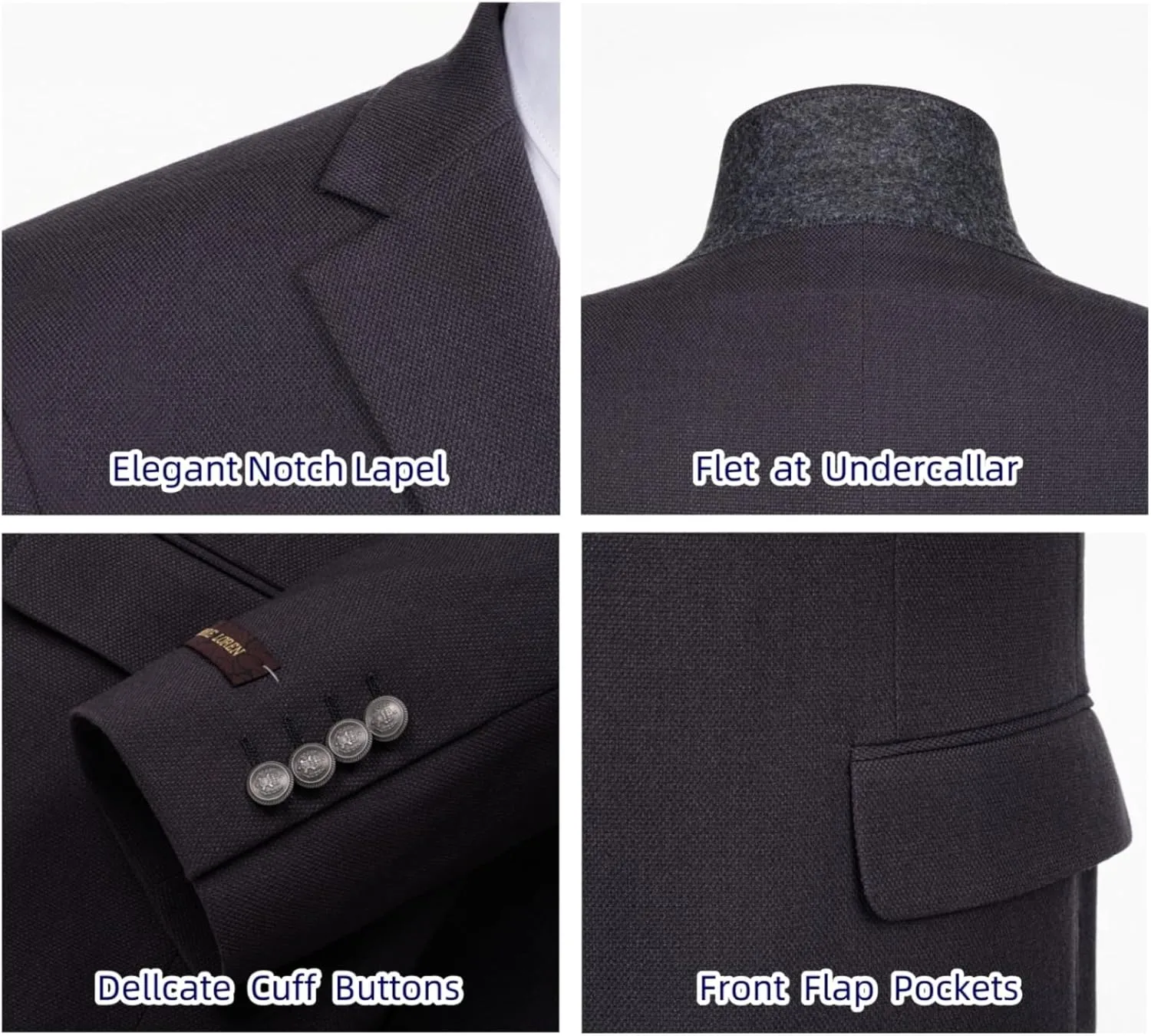 Men's Elegant Classic Fit Blazer Stretch Sport Coat Two Button Suit Jacket Regular & Big and Tall Sizes