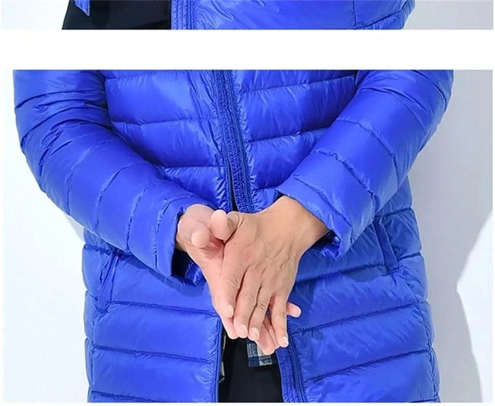 Men's Long Lightweight Packable Hooded Down Jackets Down Puffer Coats Casual Coats Plus Size
