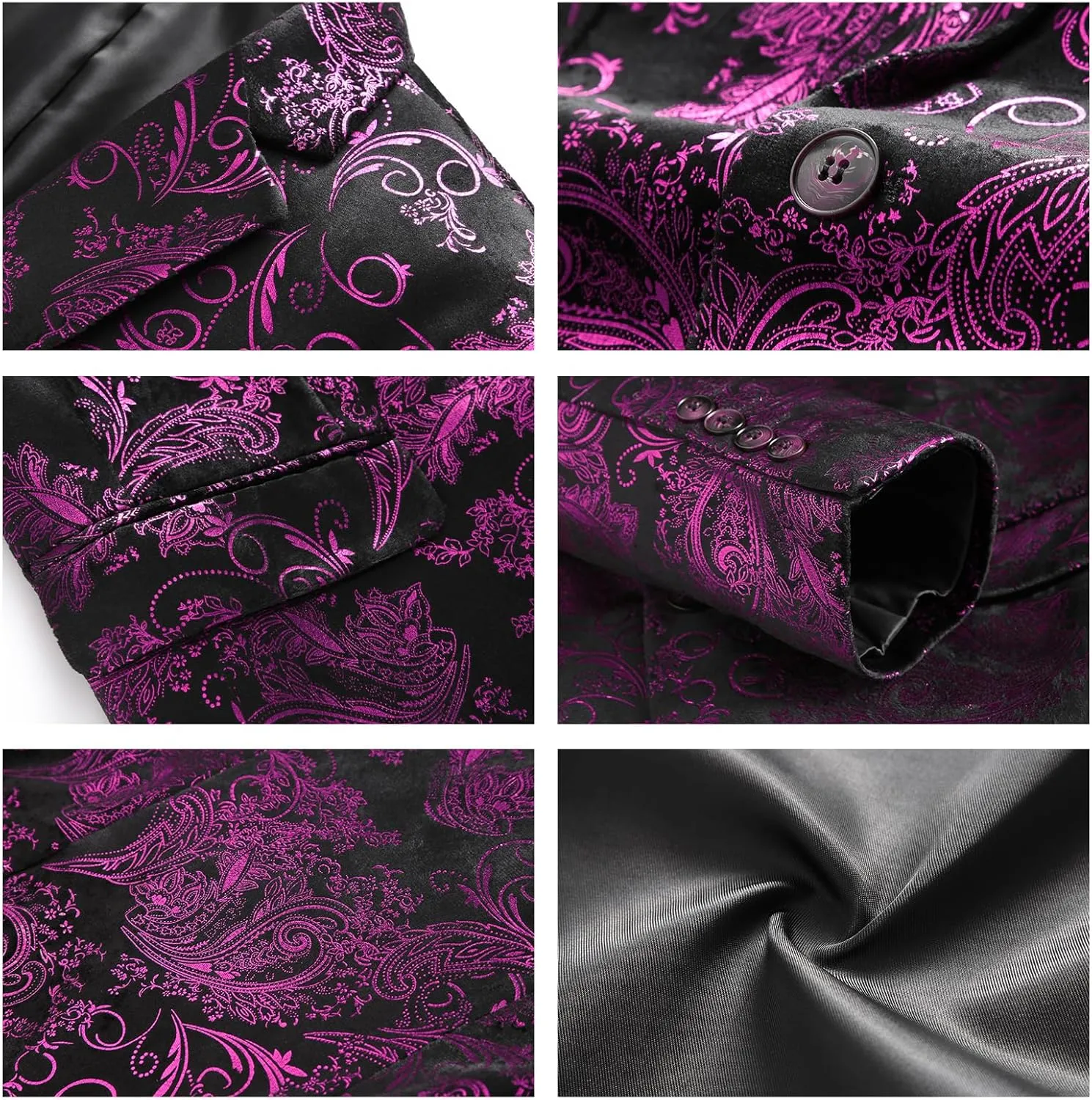 Mens Slim Fit Suits 2 Piece Tuxedo Suit for Men Shiny Prom Dinner Party Blazers Jacket and Pants