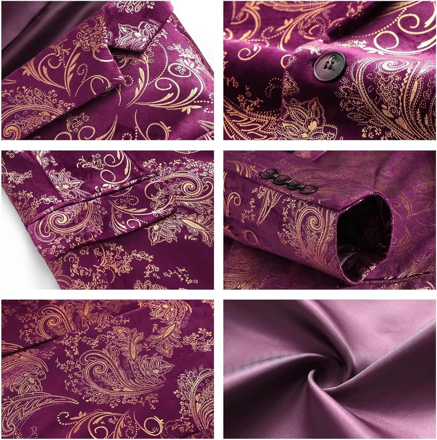 Mens Slim Fit Suits 2 Piece Tuxedo Suit for Men Shiny Prom Dinner Party Blazers Jacket and Pants